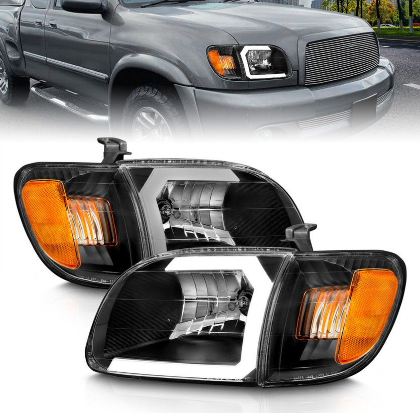Anzo 2000-2004 Toyota Tundra Crystal Plank Style Headlights with Corner Lights (2 Pieces)