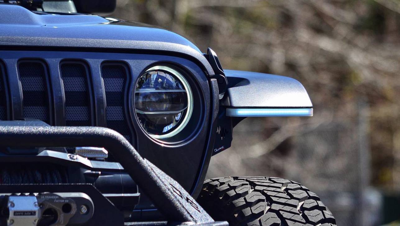 Jeep Wrangler JL/Gladiator 9.5 x 0.75 Inch Slim Chop Kit DRL w/ Sequential Switchback Turn Signal & Side Marker Light