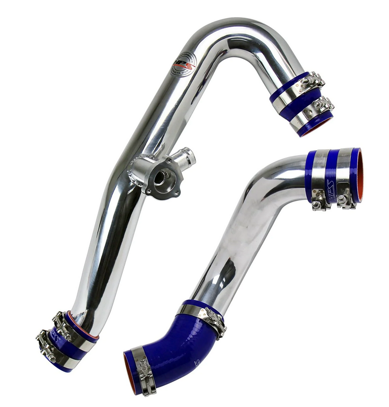 HPS Intercooler Hot Charge Pipe and Cold Side with Blue Hoses 2015-2017 Ford Mustang Ecoboost 2.3L Turbo