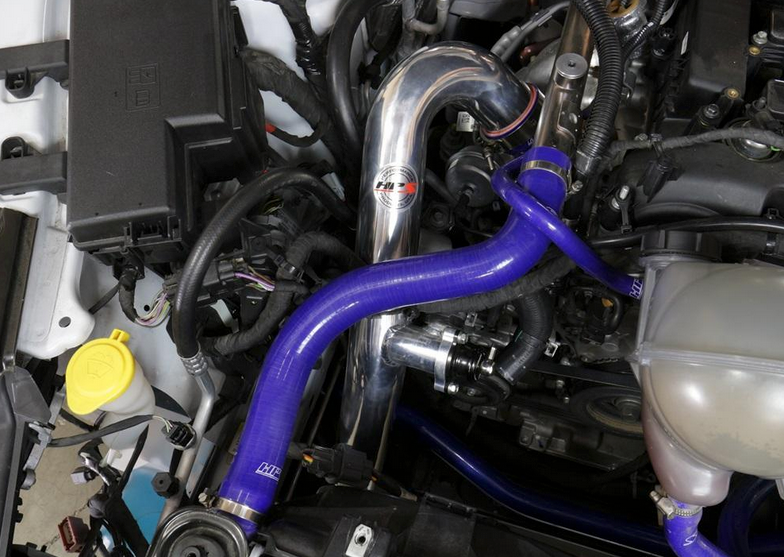 HPS Intercooler Hot Charge Pipe and Cold Side with Blue Hoses 2015-2017 Ford Mustang Ecoboost 2.3L Turbo