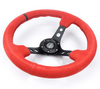 NRG Reinforced Steering Wheel (350mm / 3in. Deep) Red Suede w/Black Stitch