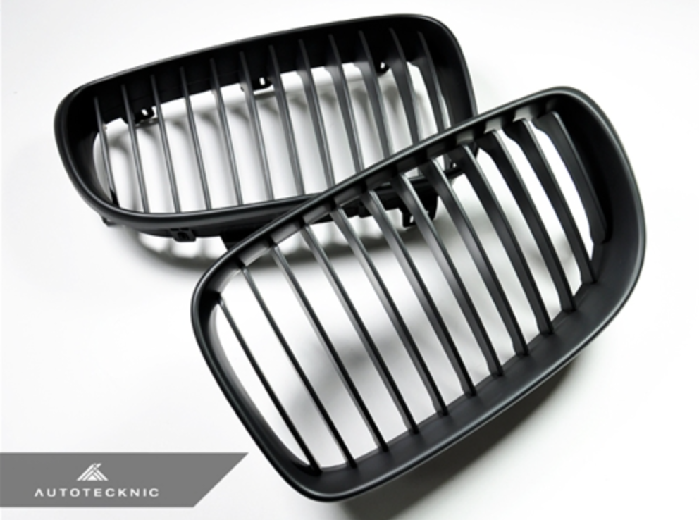 Autotecknic Replacement Stealth Black Front Grilles BMW E82 Coupe / E88 Cabrio | 1 Series