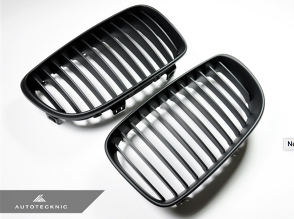 Autotecknic Replacement Stealth Black Front Grilles BMW E82 Coupe / E88 Cabrio | 1 Series