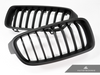 Autotecknic Replacement Stealth Black Front Grilles BMW F30 Sedan / F31 Wagon | 3 Series
