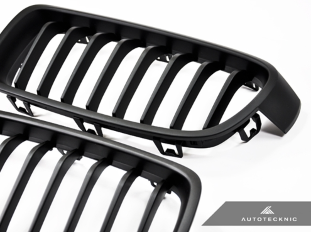Autotecknic Replacement Stealth Black Front Grilles BMW F30 Sedan / F31 Wagon | 3 Series