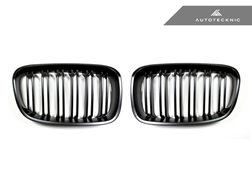 Autotecknic Replacement Dual-Slats Stealth Black Front Grilles BMW F20 1-Series