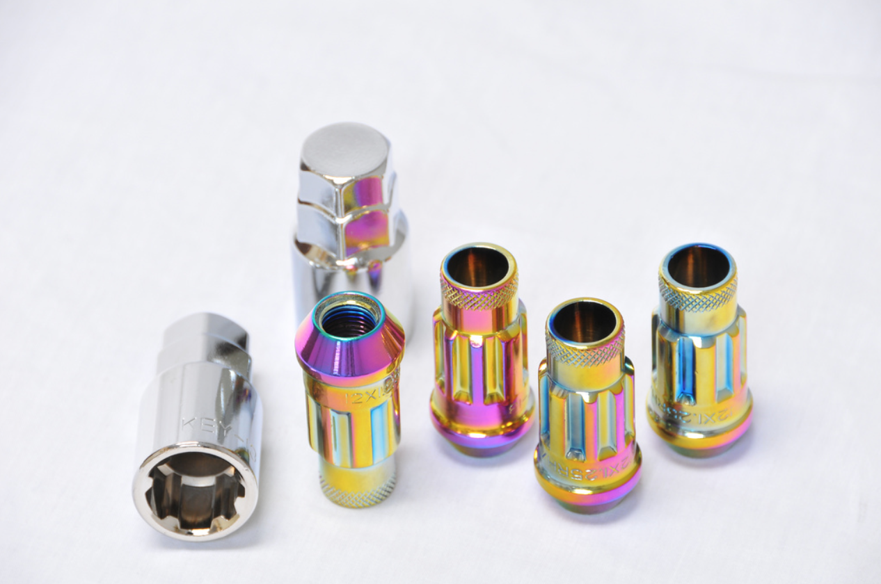 Muteki SR48 Open End 12x1.25 Chrome Neon (Lock Set) 48mm Tall