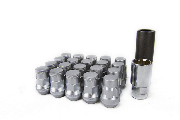 Muteki SR35 Closed End Lug Nut / Lock Set 12x1.50 Silver (20 Piece Kit) 35mm Tall