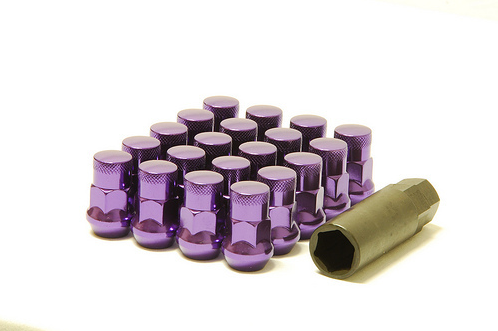 Muteki SR35 Closed End Lug Nut / Lock Set 12x1.50 Purple (20 Piece Kit) 35mm Tall