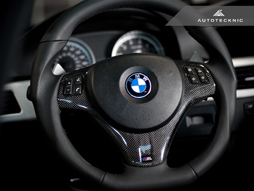 AutoTecknic Carbon Fiber Steering Wheel Trim - E9X M3 | E82 1M Coupe