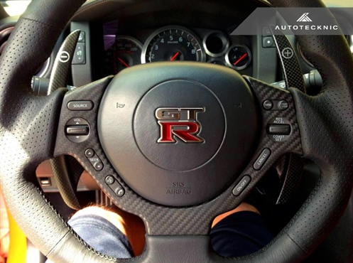 AutoTecknic Dry Carbon Fiber Steering Wheel Cover - Nissan R35 GTR GT-R