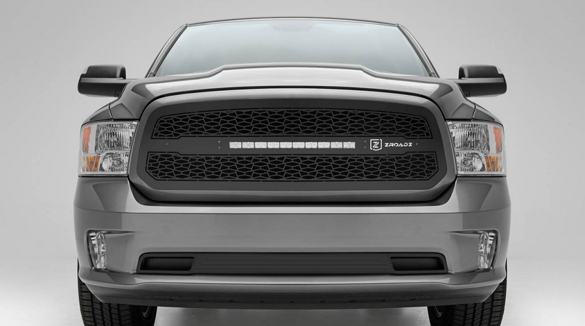 T-Rex ZROADZ Series 2013-2016 Dodge Ram 1500 LED Lighted Grille w/ One 20 Inch Slim single row 2pc Grille (Black)