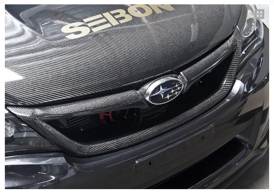 Seibon STI-Style Carbon Fiber Front Grille for 2011-2014 Subaru WRX/STi (Mesh not Included)