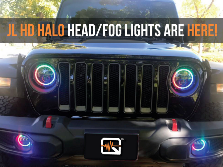 Jeep Wrangler JL / Gladiator 9" Quake LED HD Headlights / 4" HD Fog Lights Tempest Series