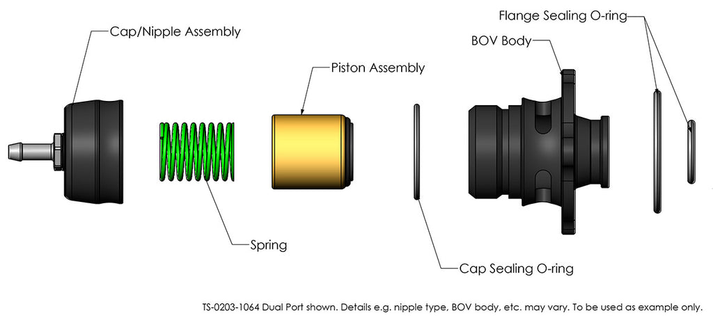 Turbosmart Blow Off Valve Kompact Shortie Dual Port 2013-up Ford Fiesta ST 1.6L / Ford Fusion 1.6L EcoBoost