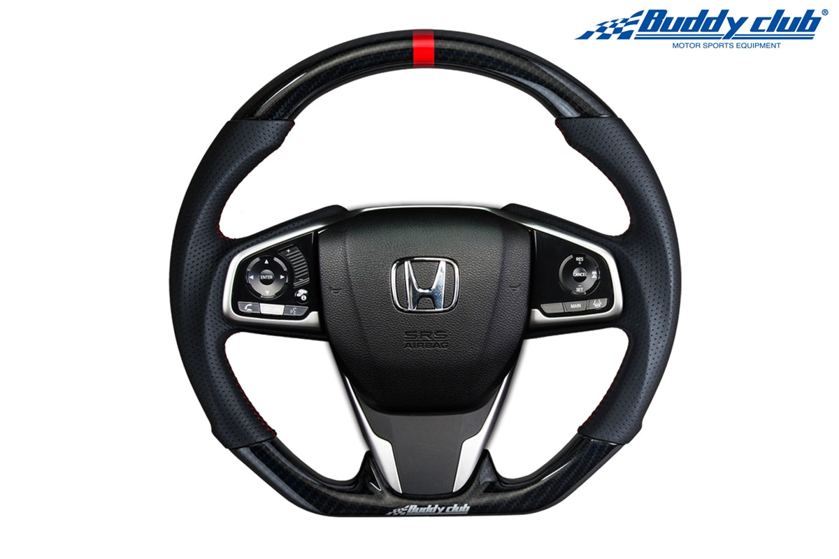 Buddy Club Racing Spec Steering Wheel Carbon 2016+ Honda Civic  FC/FK 2 / 4 / 5 / TYPE R (1.5L/2.0L)
