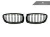AutoTecknic Replacement Dual-Slats Glazing Black Front Grilles BMW F30 3-Series