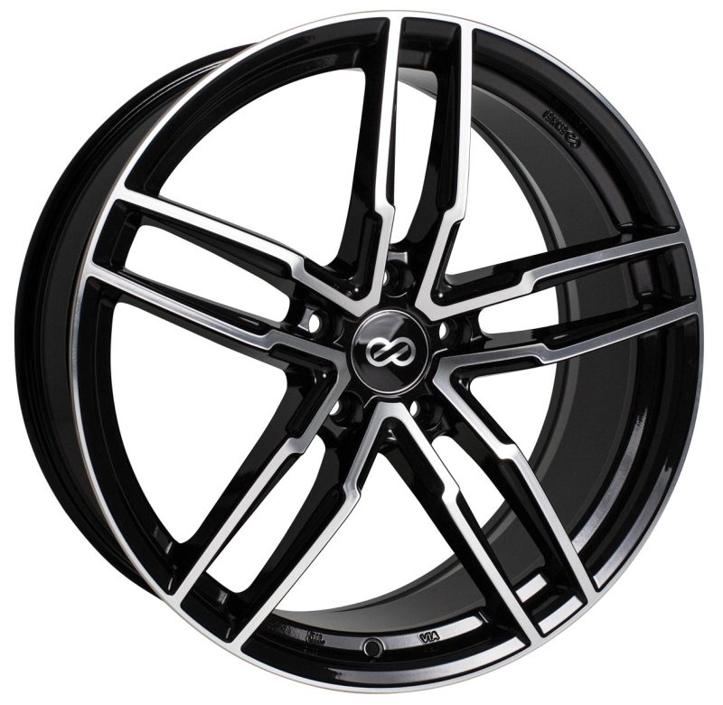 Enkei SS05 17x7.5 5x114.3 38mm Offset 72.6mm Bore Black Machined Wheel