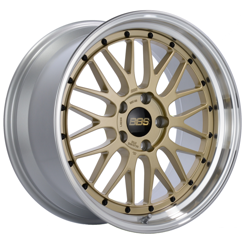 BBS LM 19x9.5 5x120 ET32 Gold Center Polished Lip Wheel -82mm PFS/Clip Required
