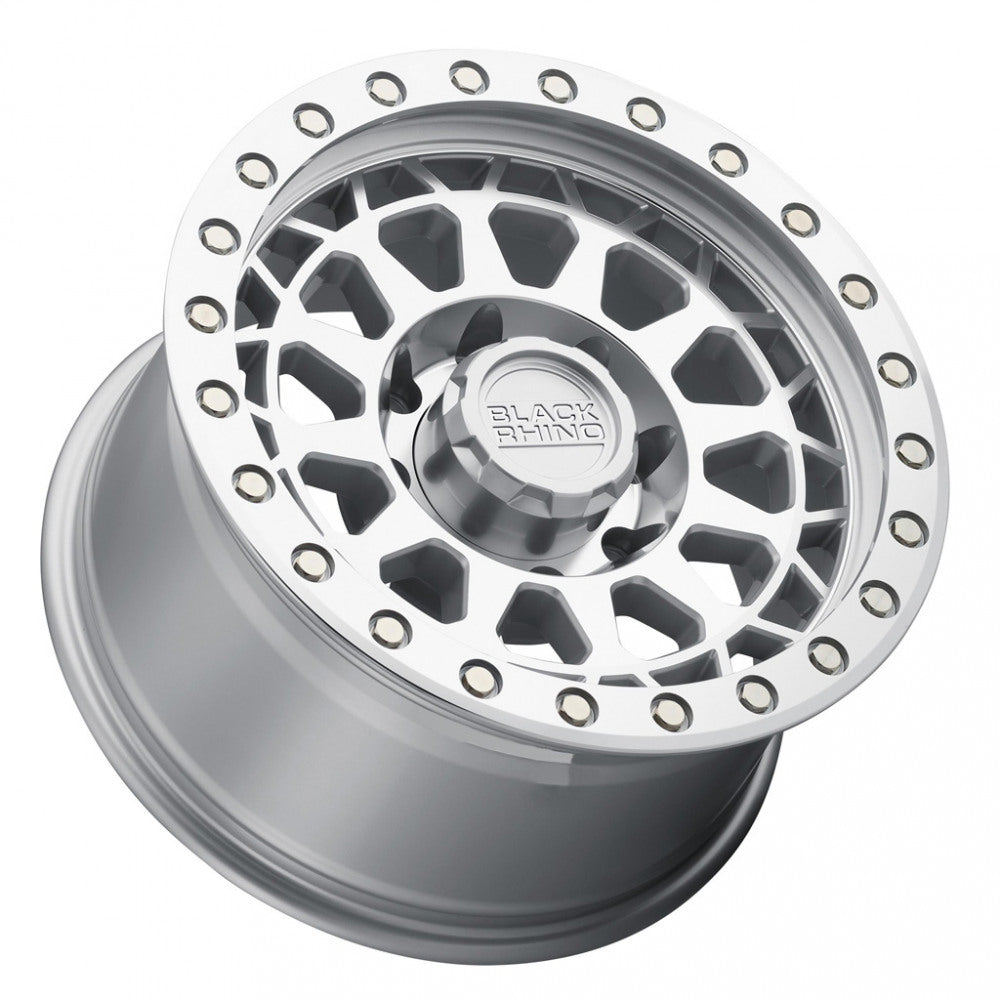 20x9.5 Black Rhino Primm Silver w/Mirror Face & Machined Ring