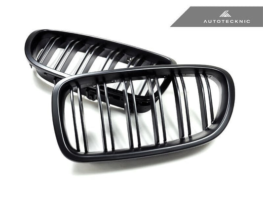 AutoTecknic Dual-Slats Stealth Black Front Grille Set - F10 5-Series | M5