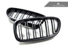 Autotecknic Replacement Dual-Slats Stealth Black Front Grilles BMW F10 5-Series