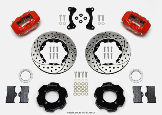 Wilwood Forged Dynalite Front Hat Kit 11.00in Drilled Red 1995-2005 Miata