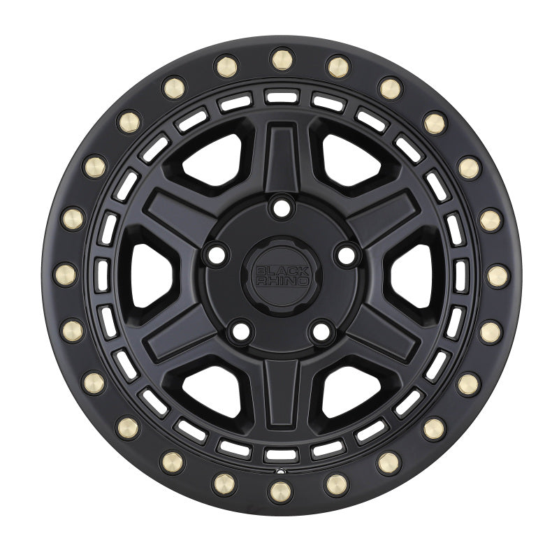 17x9.0 Black Rhino Reno Matte Black w/Brass Bolts