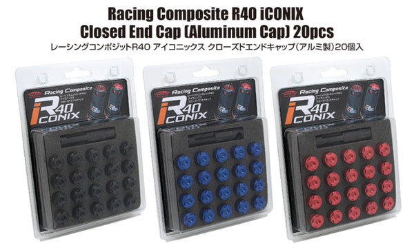 Project Kics 12X1.50 R40 Iconix Aluminum Caps Black 20 Pieces