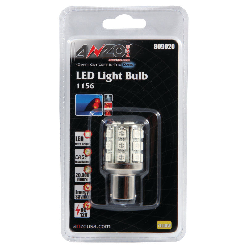 ANZO LED Bulbs Universal LED 1156 Amber - 24 LEDs 2in Tall