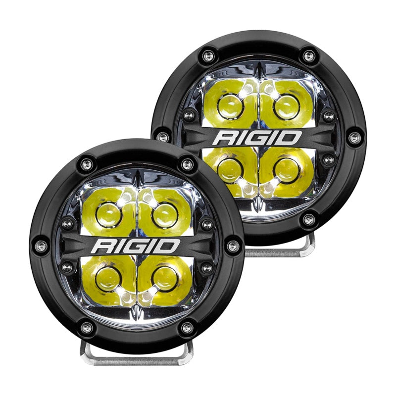 Rigid Industries 360-Series 4in LED Off-Road Spot Beam - White Backlight (Pair)