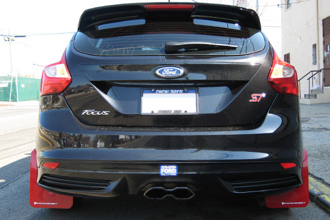 Rally Armor 2012-17 Ford Focus, ST & 2016+ RS Red Mud Flap White Logo