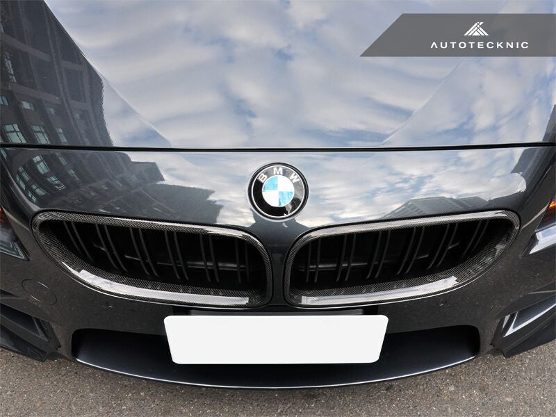 AutoTecknic Replacement Dual-Slats Carbon Fiber Front Grilles BMW F06 Gran Coupe / F12 Coupe / F13 Cabrio | 6 Series & M6