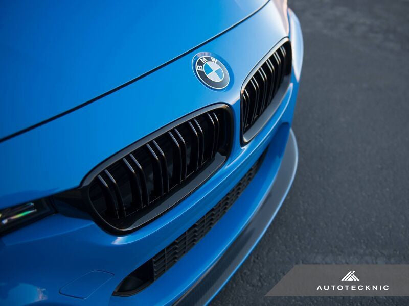 Autotecknic Replacement Dual-Slats Stealth Black Front Grilles BMW F30 3-Series