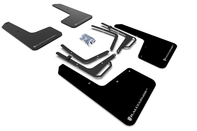 Rally Armor 2017-19 Ford Raptor Black UR Mud Flap Silver Logo