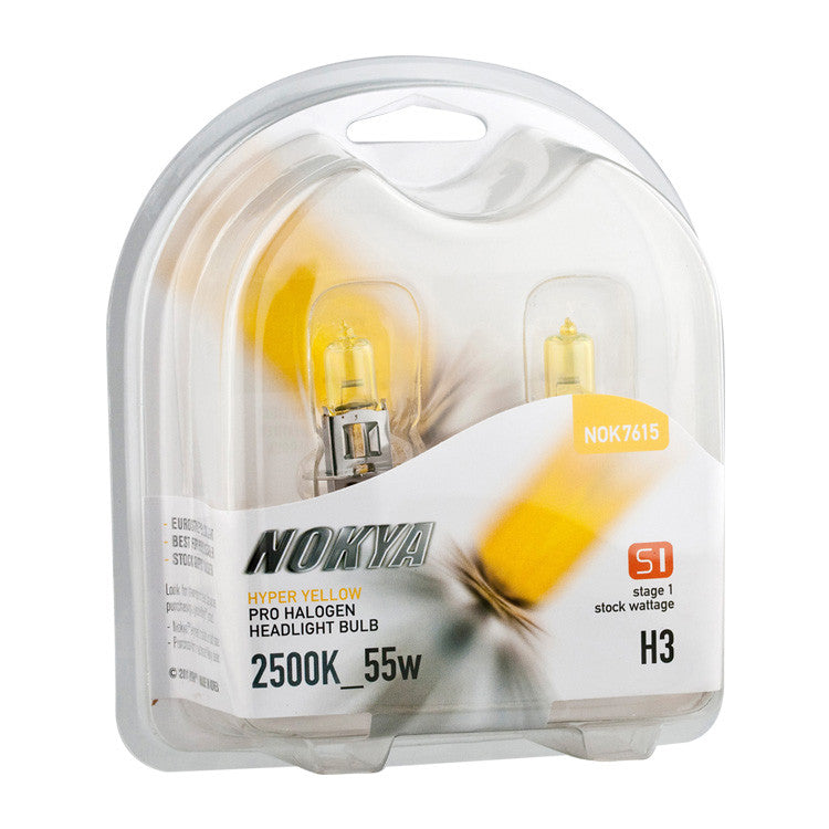 Nokya Hyper Yellow 2500K Stage 1 Halogen Bulb H3 55W