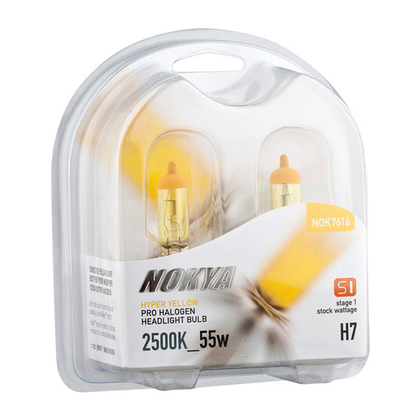 Nokya Hyper Yellow 2500K Stage 1 Halogen Bulb H7 55W
