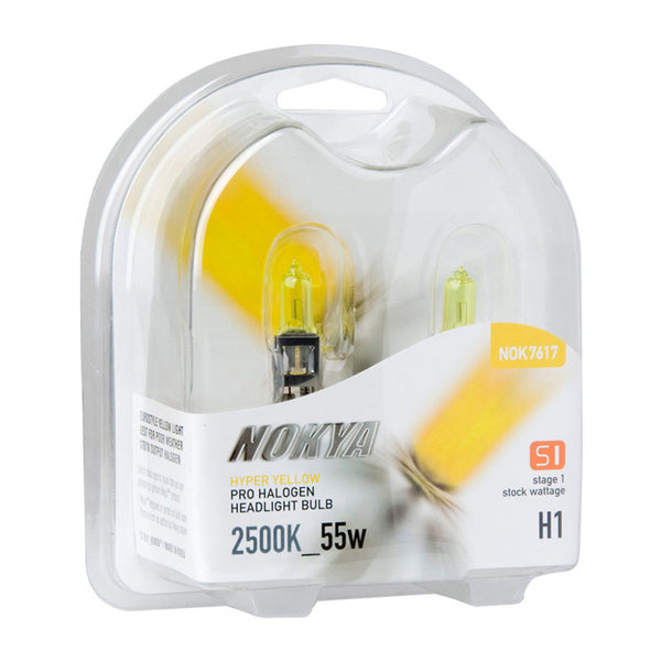 Nokya Hyper Yellow 2500K Stage 1 Halogen Bulb H1 55W