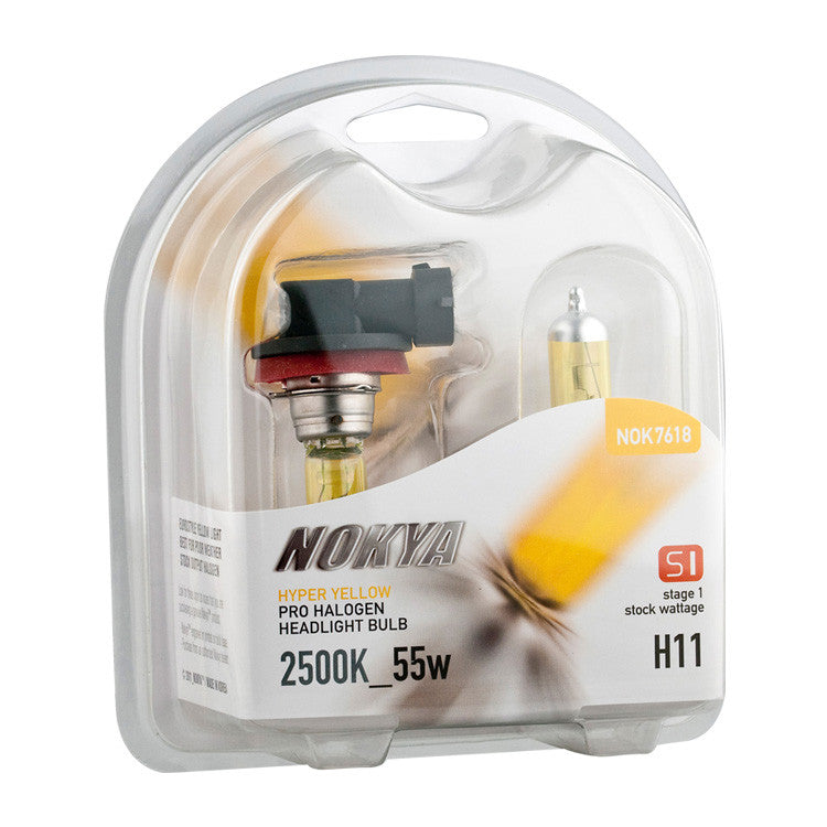 Nokya Hyper Yellow 2500K Stage 1 Halogen Bulb H11 55W