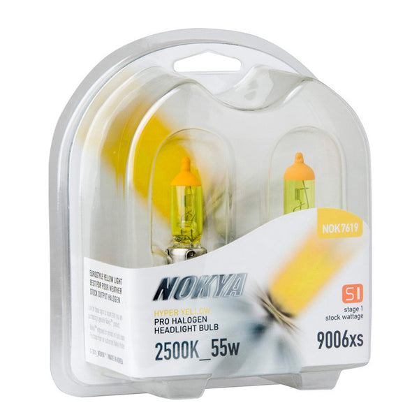 Nokya Hyper Yellow 2500K Stage 1 Halogen Bulb 9006xs 55W
