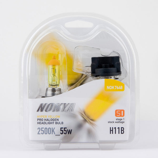 Nokya Hyper Yellow 2500K Stage 1 Halogen Bulb H11B 55W