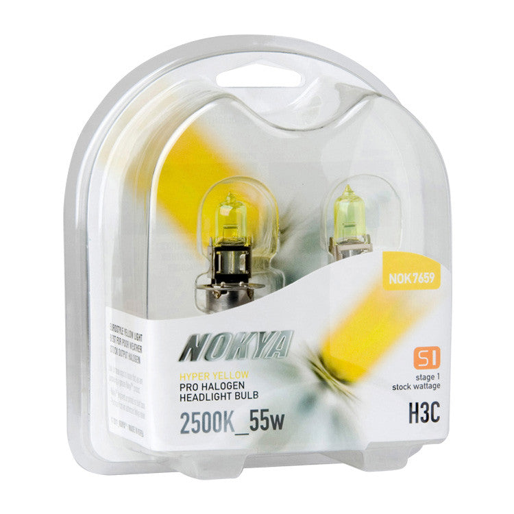 Nokya Hyper Yellow 2500K Stage 1 Halogen Bulb H3c 55W
