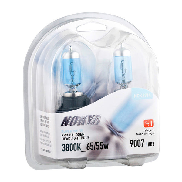 Nokya DOT Super White 3800K Stage 1 Halogen Bulb 9007 HB5 60/55W
