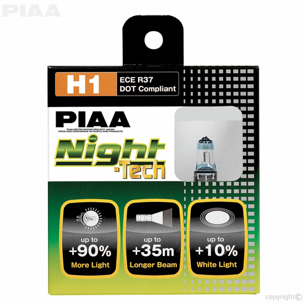 PIAA Night Tech Twin Pack Halogen Bulbs H1 55 Watts