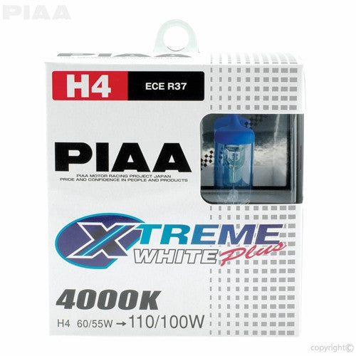 PIAA XTreme White Plus Twin Pack Halogen Bulb (9003) H4 60/55W