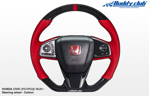 Buddy Club Time Attack Edition Steering Wheel Carbon 2016+ Honda Civic  FC/FK 2 / 4 / 5 / TYPE R (1.5L/2.0L)
