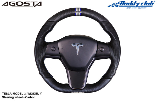 Buddy Club Racing Sport Steering Wheel Dry Carbon Tesla Model 3 / Y