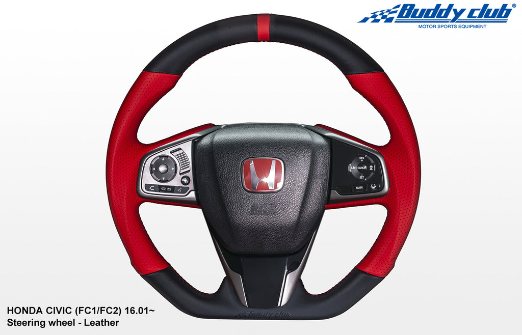 Buddy Club Time Attack Edition Steering Wheel Leather 2016+ Honda Civic  FC/FK 2 / 4 / 5 / TYPE R (1.5L/2.0L)