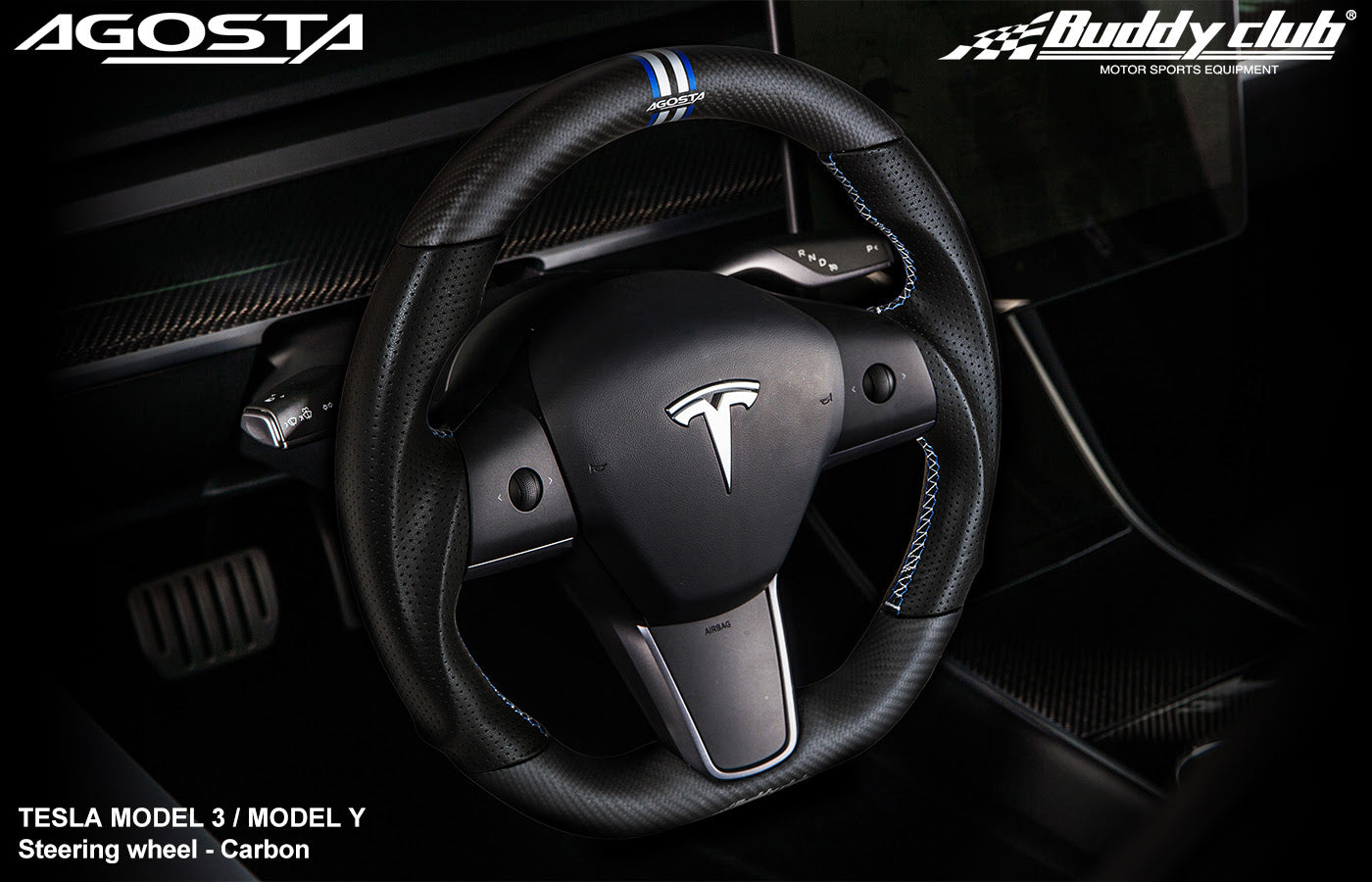 Buddy Club Racing Sport Steering Wheel Dry Carbon Tesla Model 3 / Y