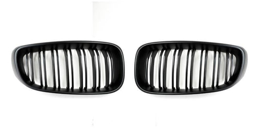 AutoTecknic Replacement Dual-Slats Stealth Black Front Grilles BMW F34 3-Series Gran Turismo